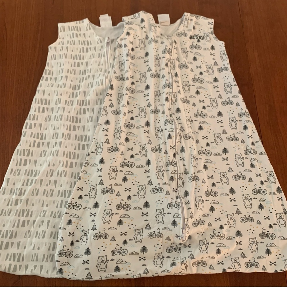 (2) Bundle Lot Halo Sleepsack 12M - 18M Sz L Large Cotton GUC See Description